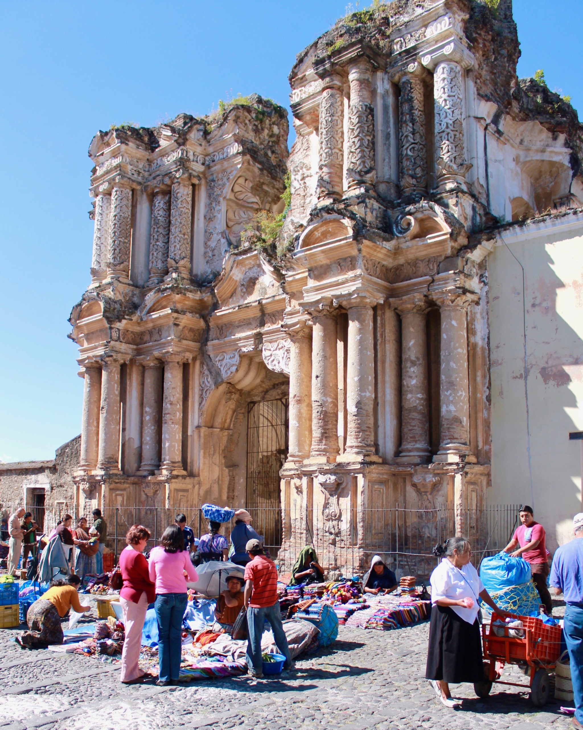 Antigua Guatemala ruins and market