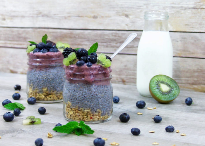 Nutritious Coconut Chia and Berry Nice Cream Parfaits