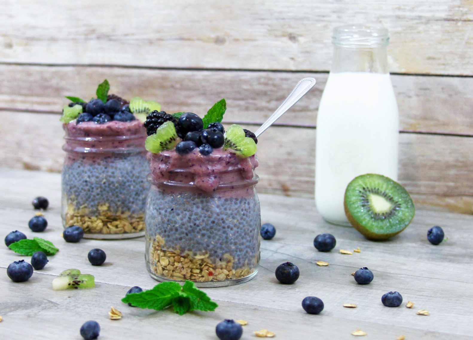 Nutritious Coconut Chia and Berry Nice Cream Parfaits