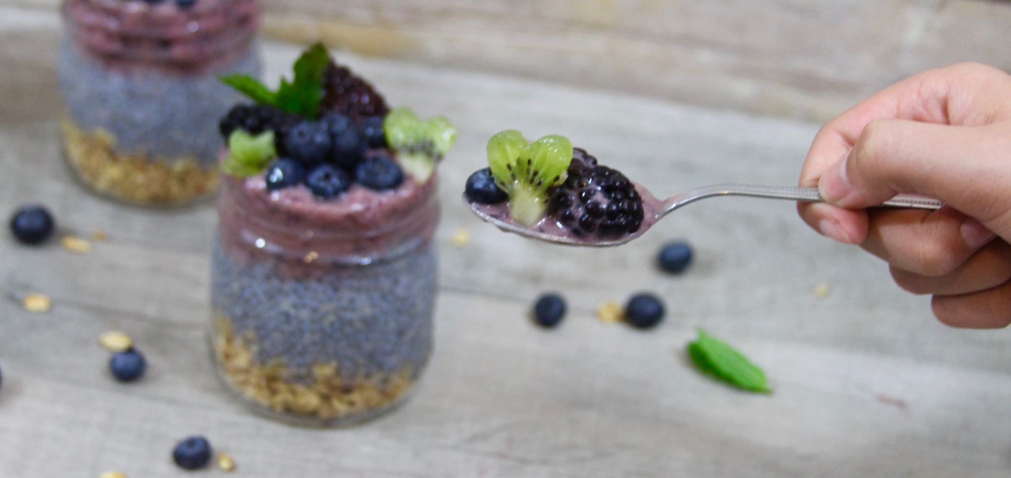 Nutritious Coconut Chia and Berry Nice Cream Parfaits