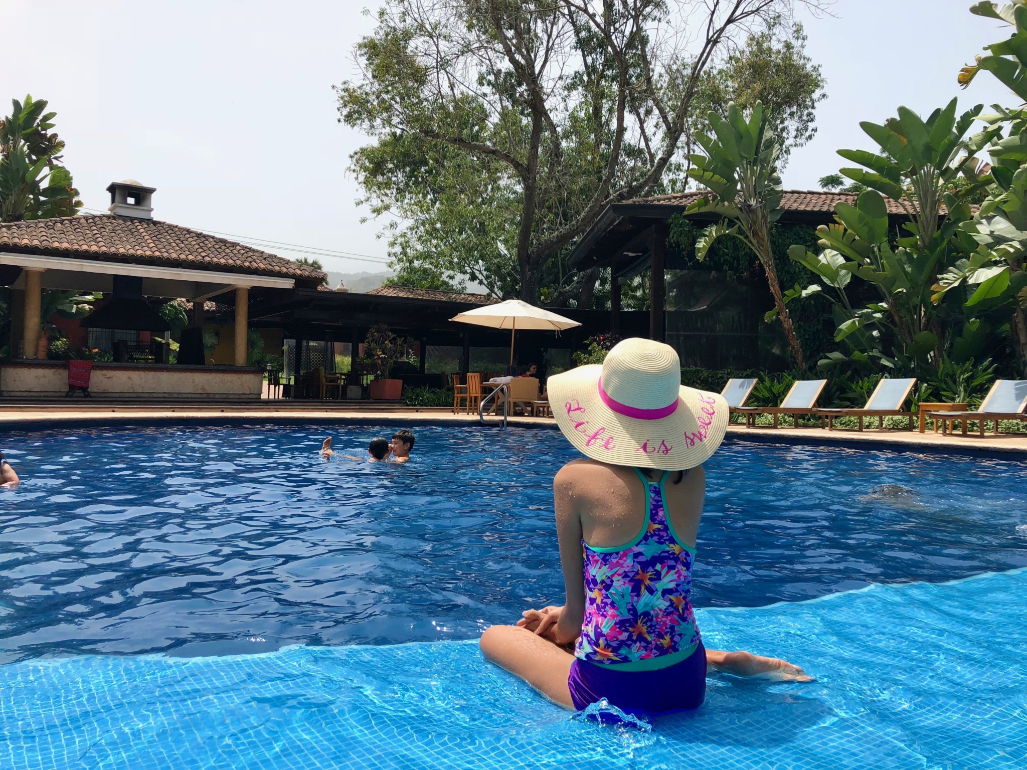 Sitting by the pool