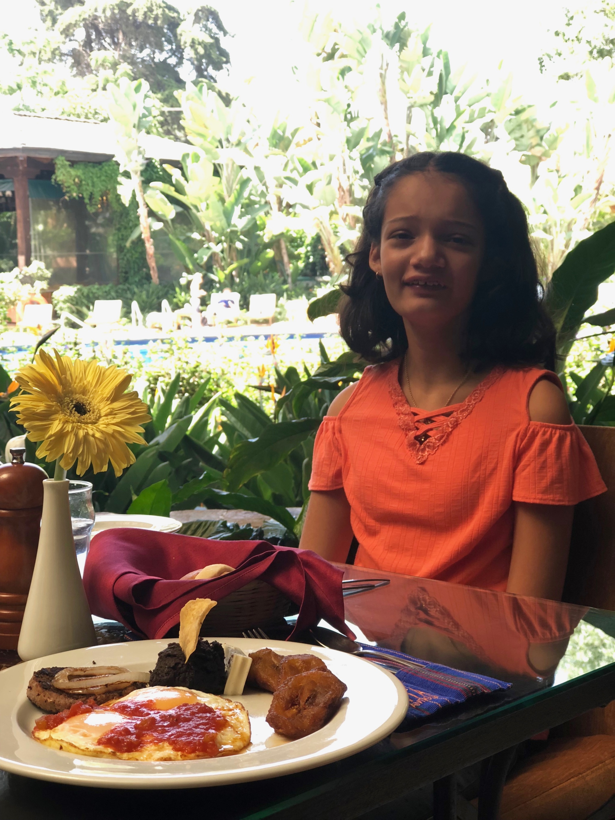 Eating a traditional Guatemalan breakfast