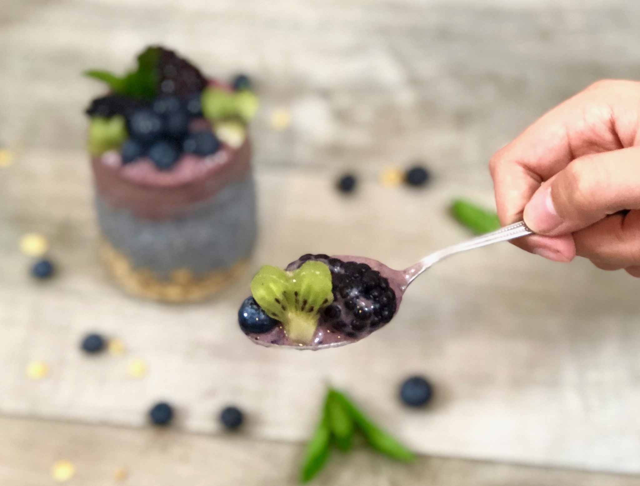 Nutritious Coconut Chia and Berry Nice Cream Parfaits