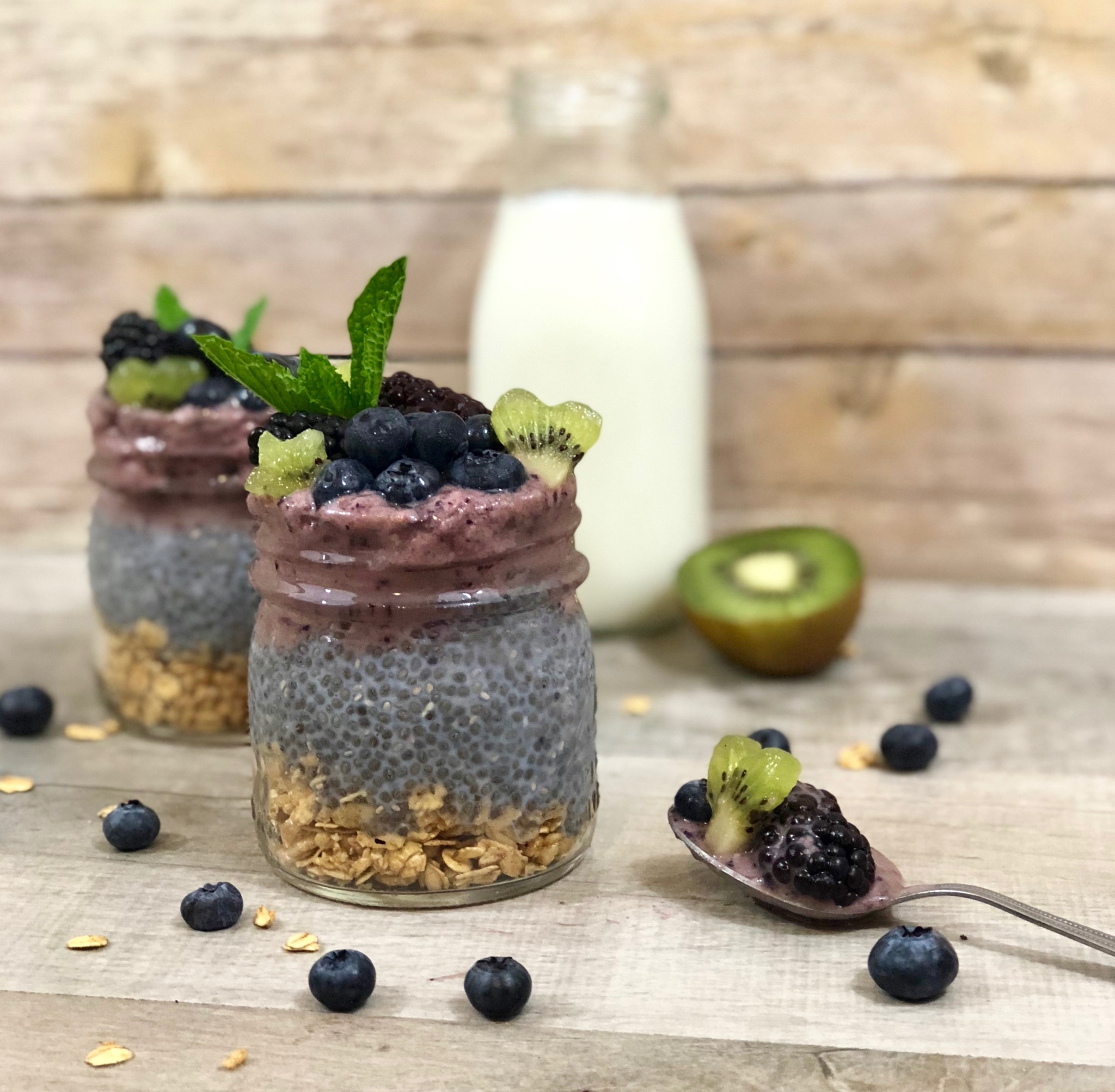 Nutritious Coconut Chia and Berry Nice Cream Parfaits