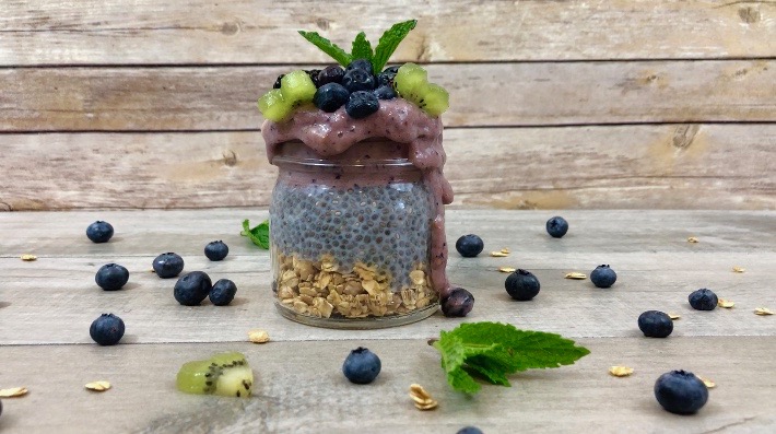 Nutritious Coconut Chia and Berry Nice Cream Parfaits