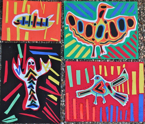 Panama Mola art project for kids and Latin American crafts to celebrate Hispanic Heritage Month