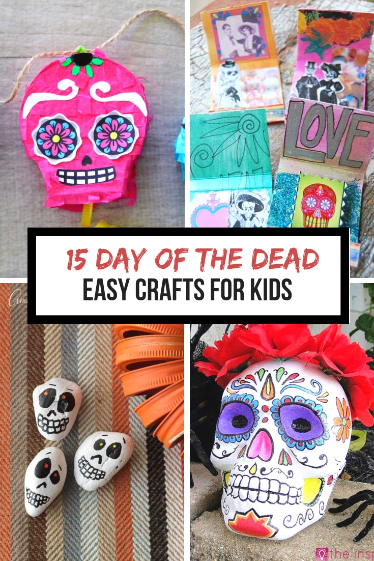 5 easy Day of the Dead Crafts for kids. These make the perfect art project for kids to learn about Dia de los Muertos. 