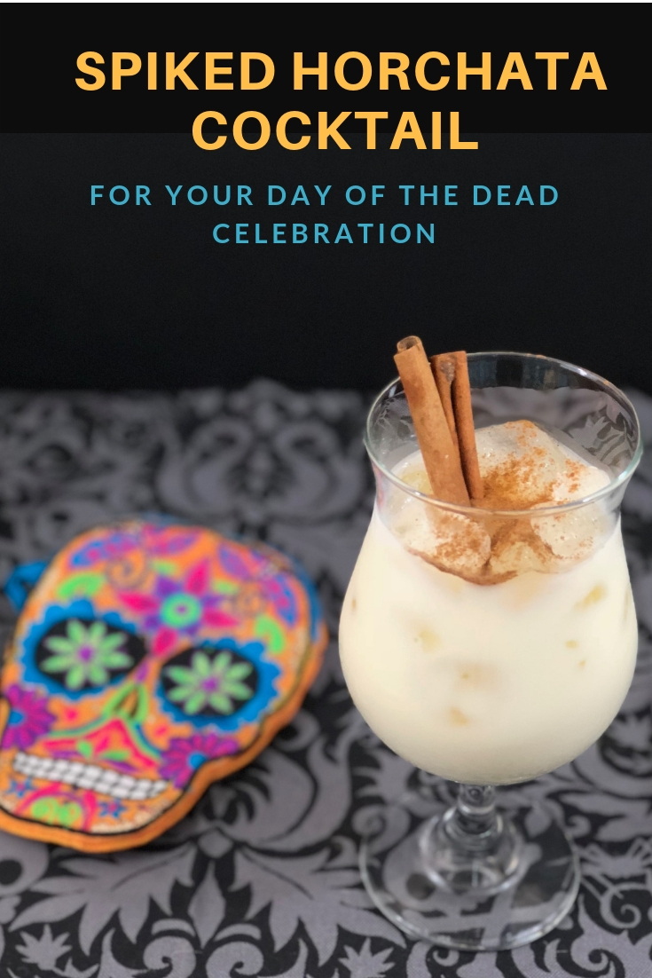 Spiked horchata cocktail for Day of the Dead celebrations