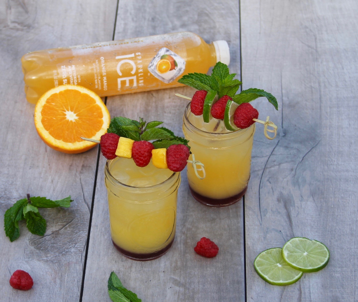 Raspberry Mango Sparkling Orangeade Recipe