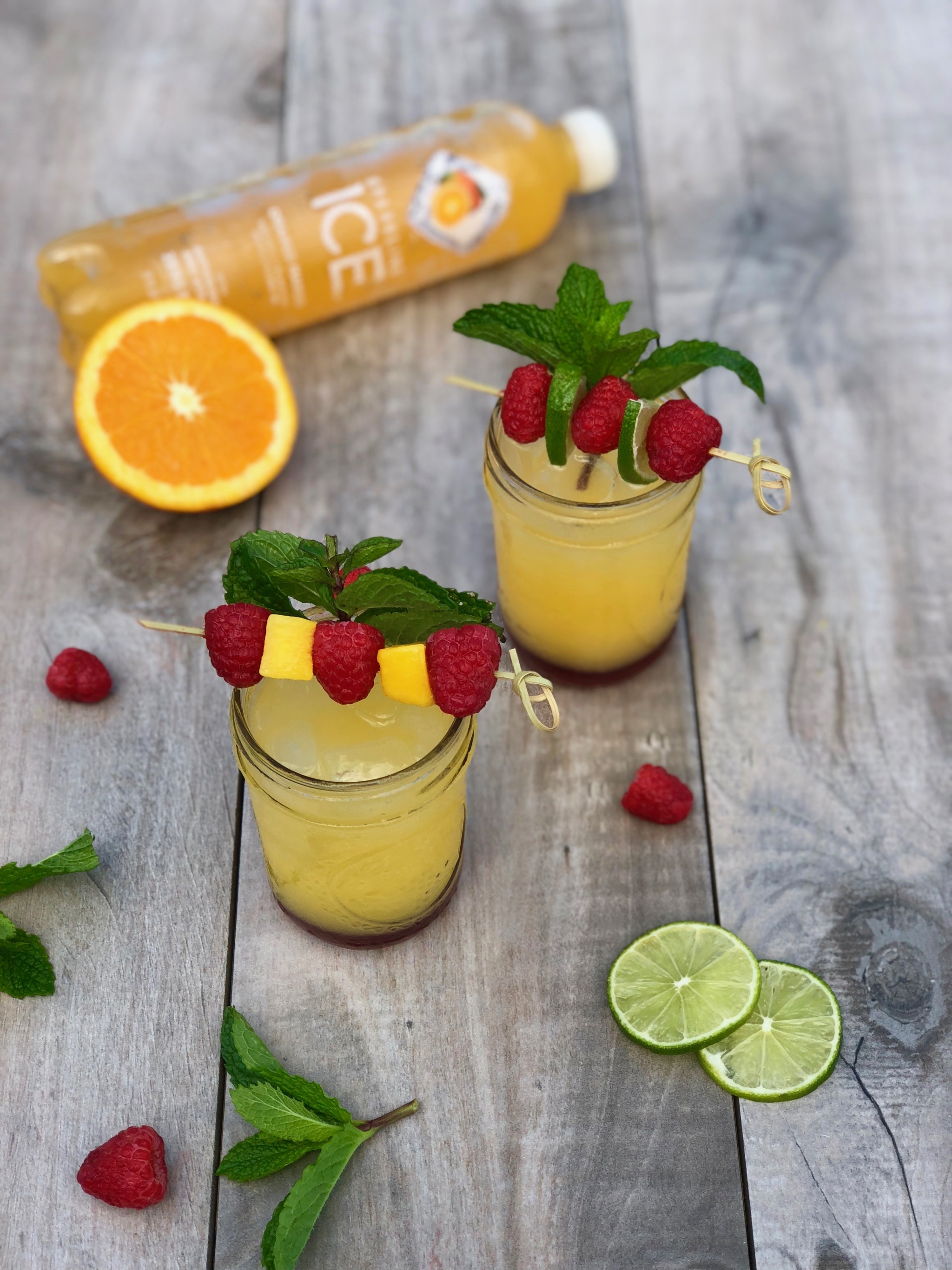 Raspberry Mango Sparkling Orangeade Recipe