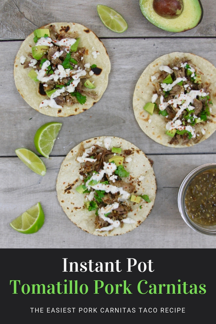 Instant Pot Tomatillo Pork Carnitas Taco Recipe