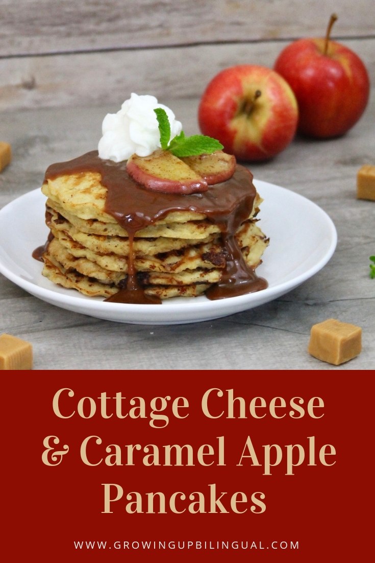 Caramel Apple and Cottage Cheese Pancakes