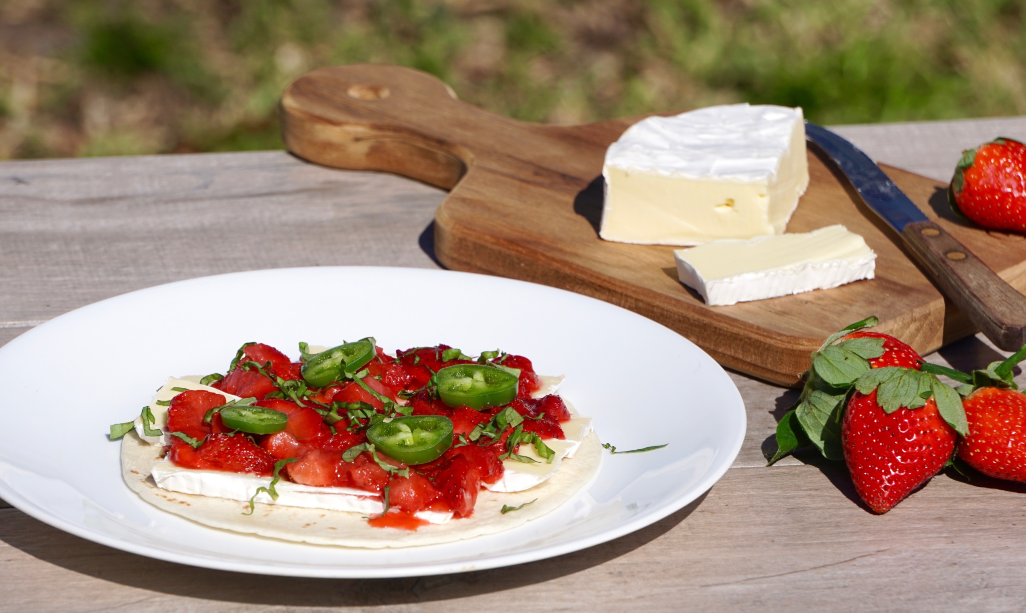 Brie and Strawberry Jalapeno Quesadillas