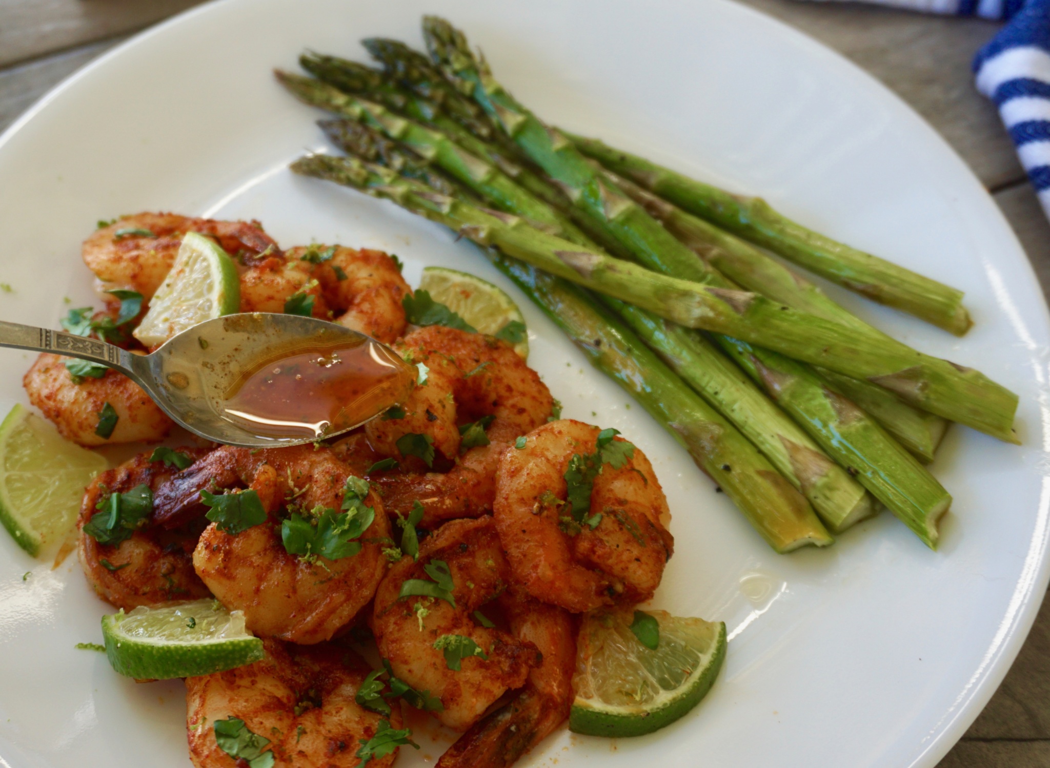 Chipotle Butter Shrimp and Lime Butter Asparagus