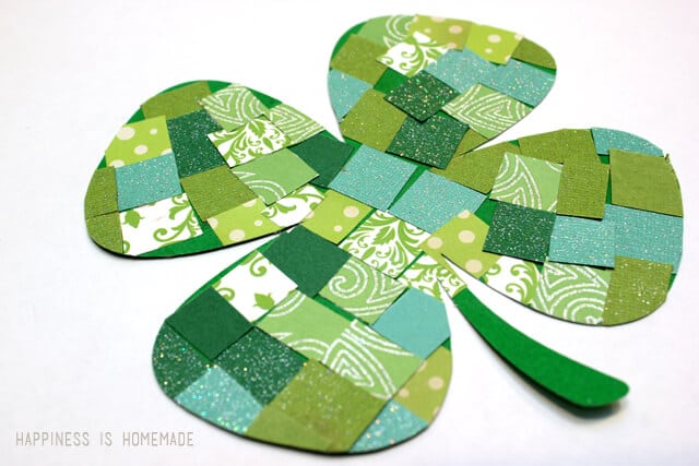 Mosaic Paper Shamrocks St Patrick's Day craft for kids