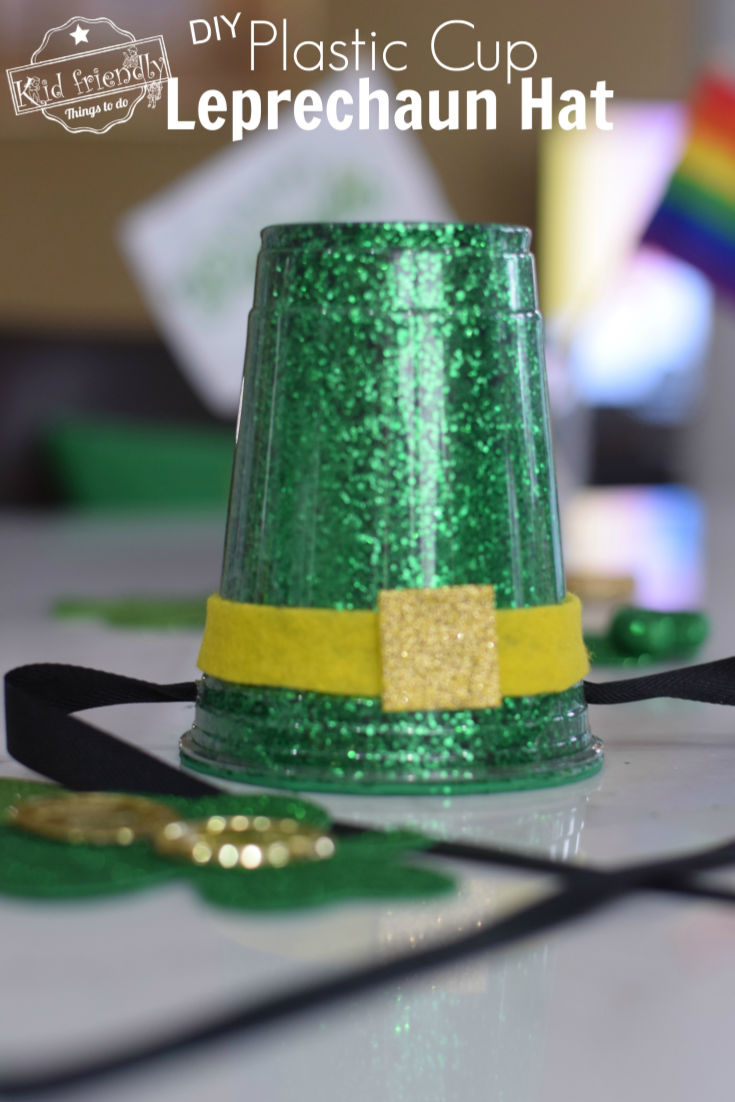 Plastic Cup Leprechaun Hat St Patrick's Day craft for kids