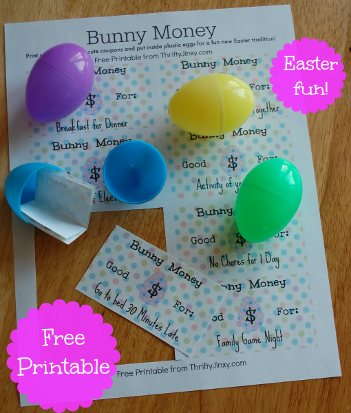 Printable Bunny Money 