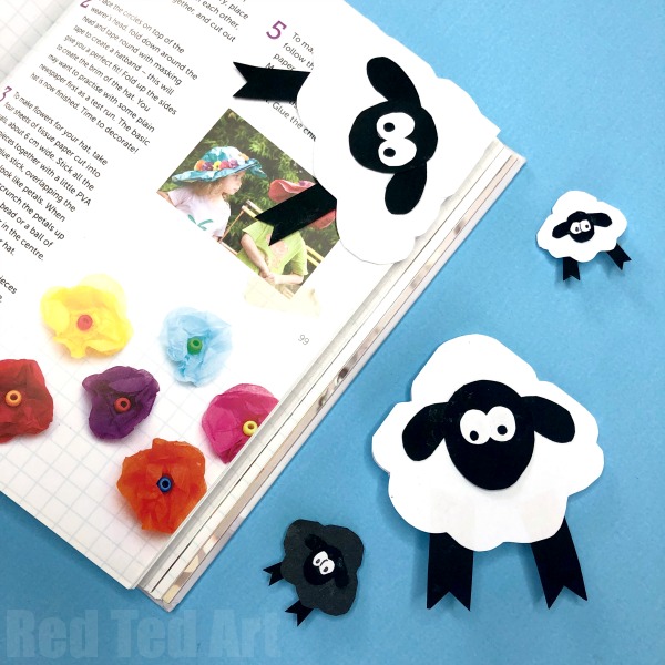 Sheep Bookmark and other fun and easy Easter crafts for kids