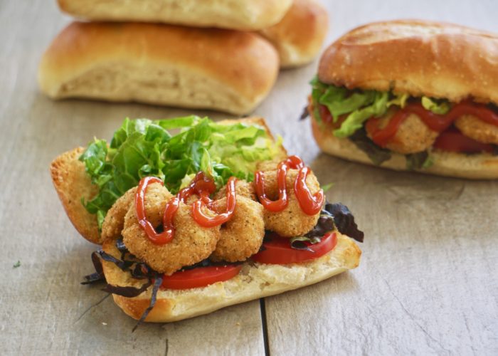 breaded shrimp sandwiches, this easy version of po' boys is ready in minutes!