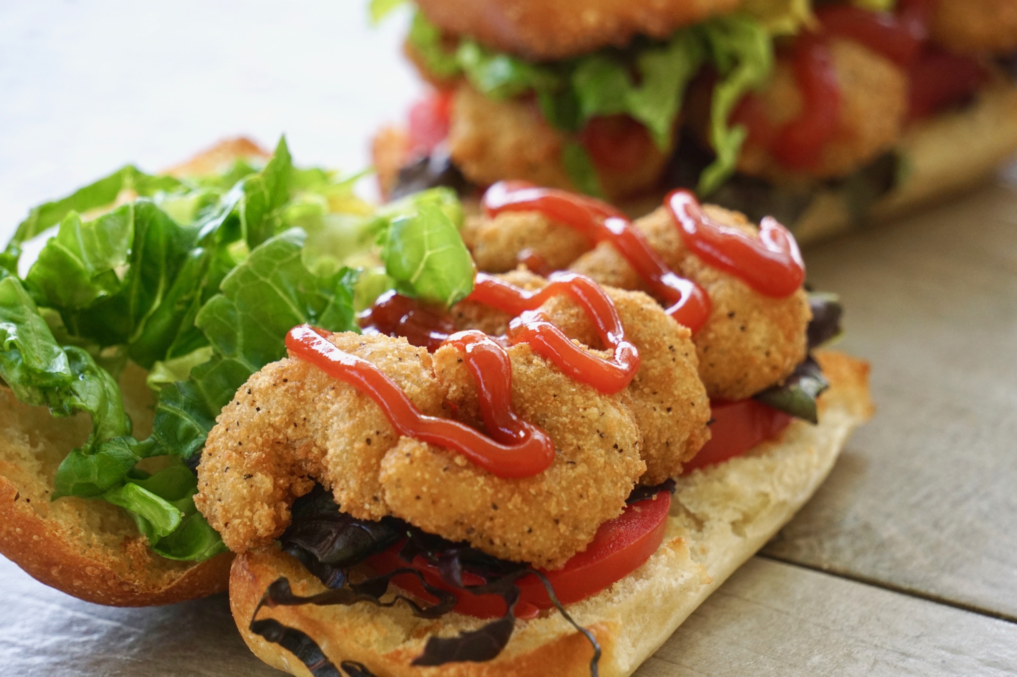 breaded shrimp sandwiches, this easy version of po' boys is ready in minutes! 