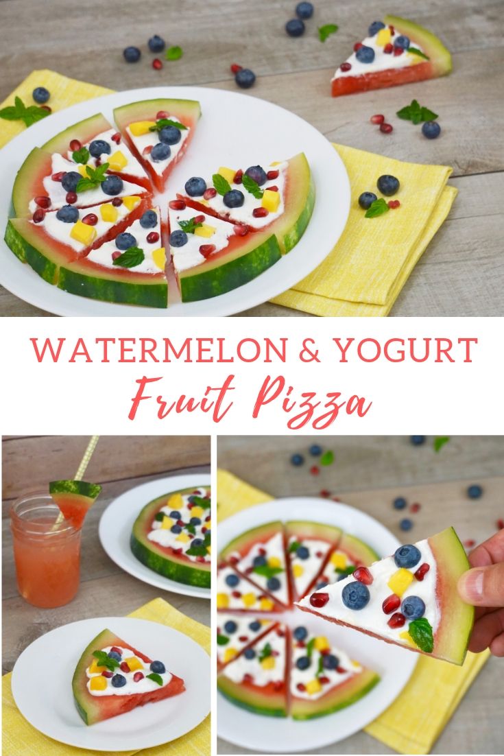 watermelon and yogurt fruit pizza