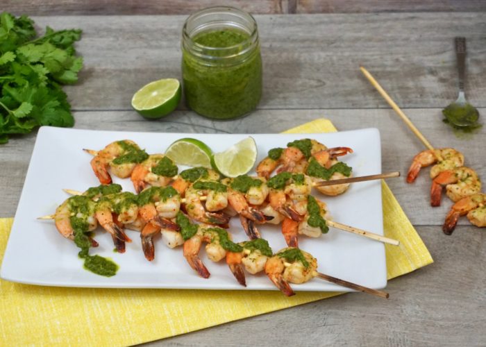 Chipotle Grilled Shrimp Skewers with Chimichurri