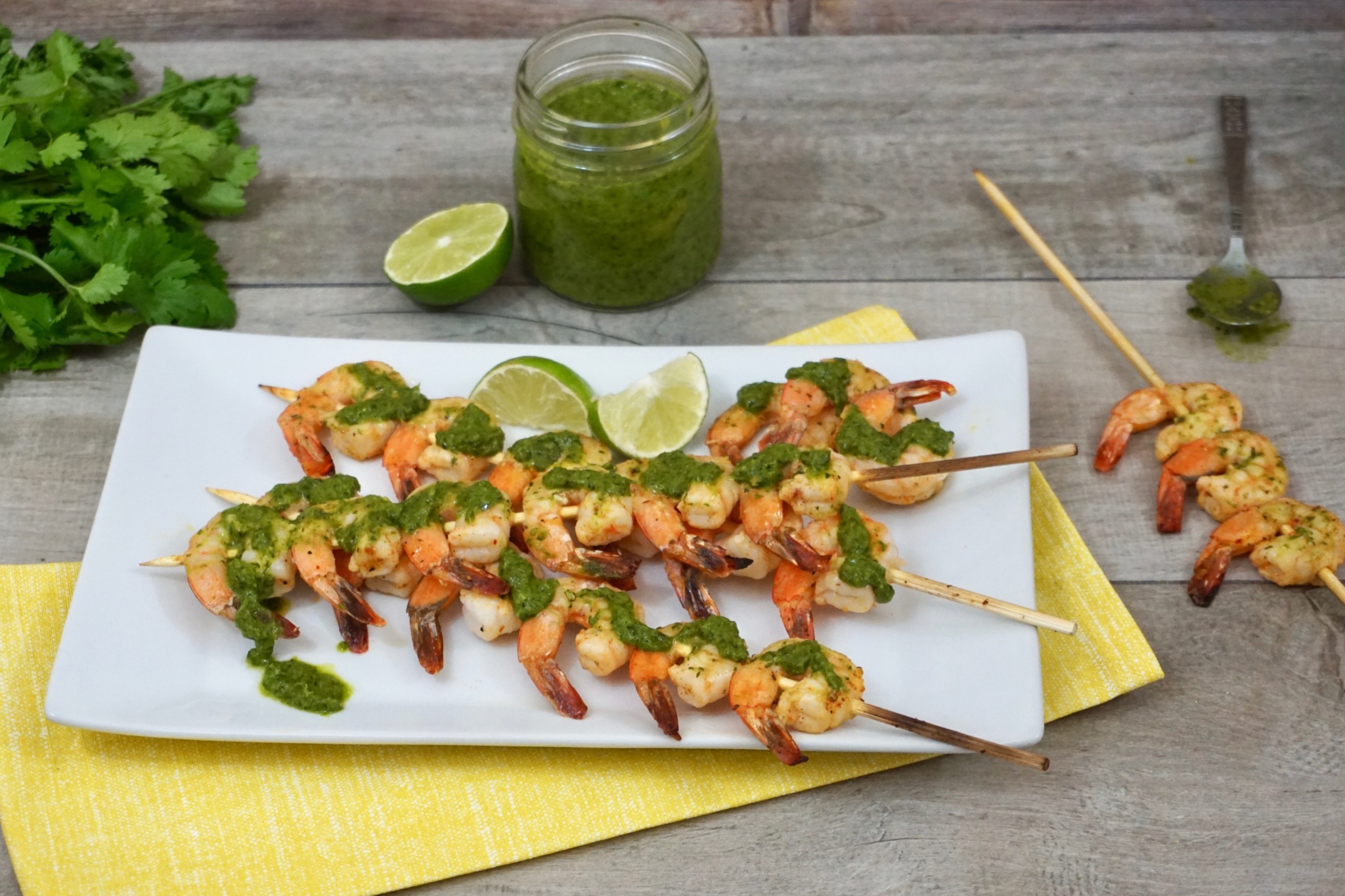 Chipotle Grilled Shrimp Skewers with Chimichurri