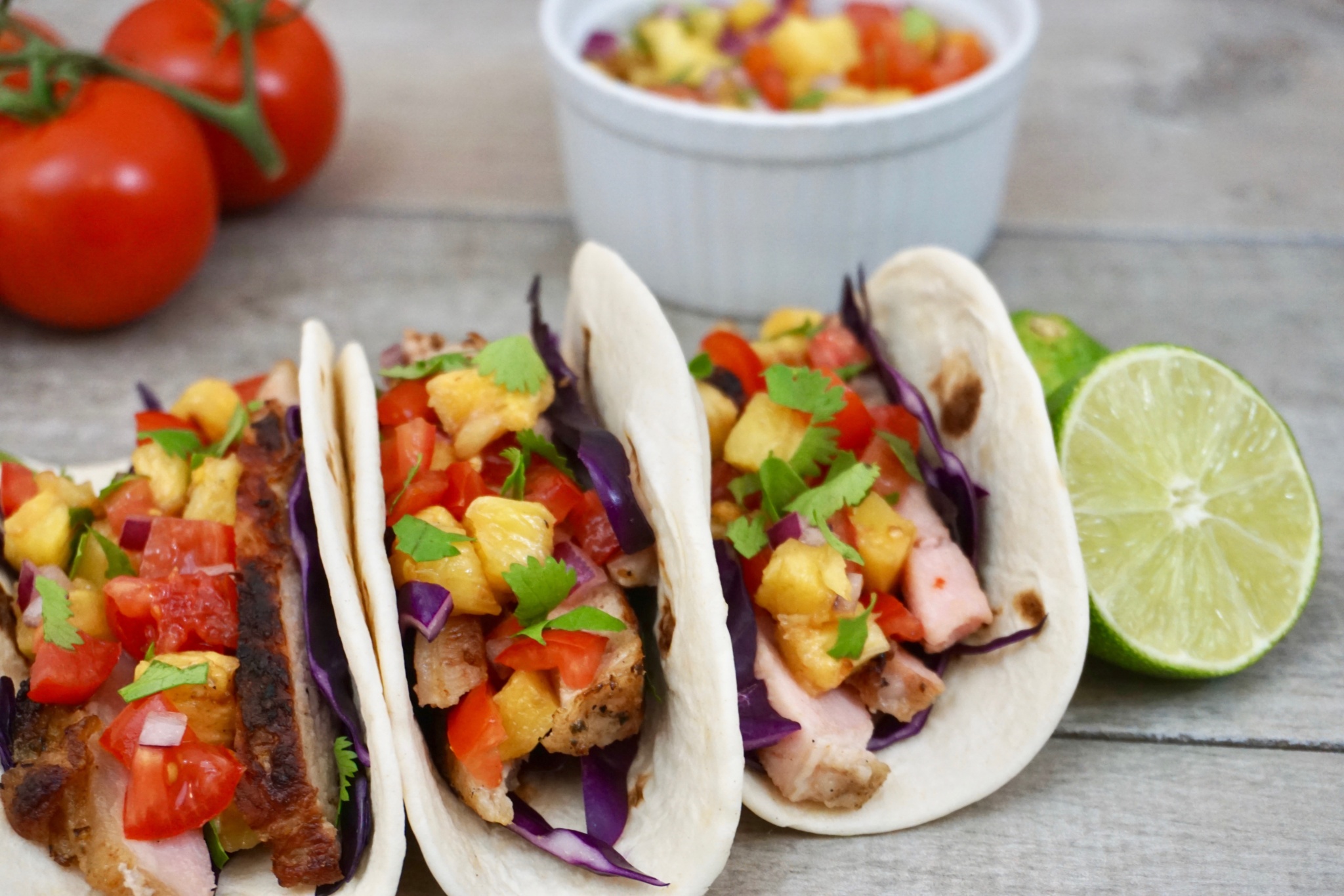 Easy Grilled Pork Loin Tacos With Grilled Pineapple Salsa