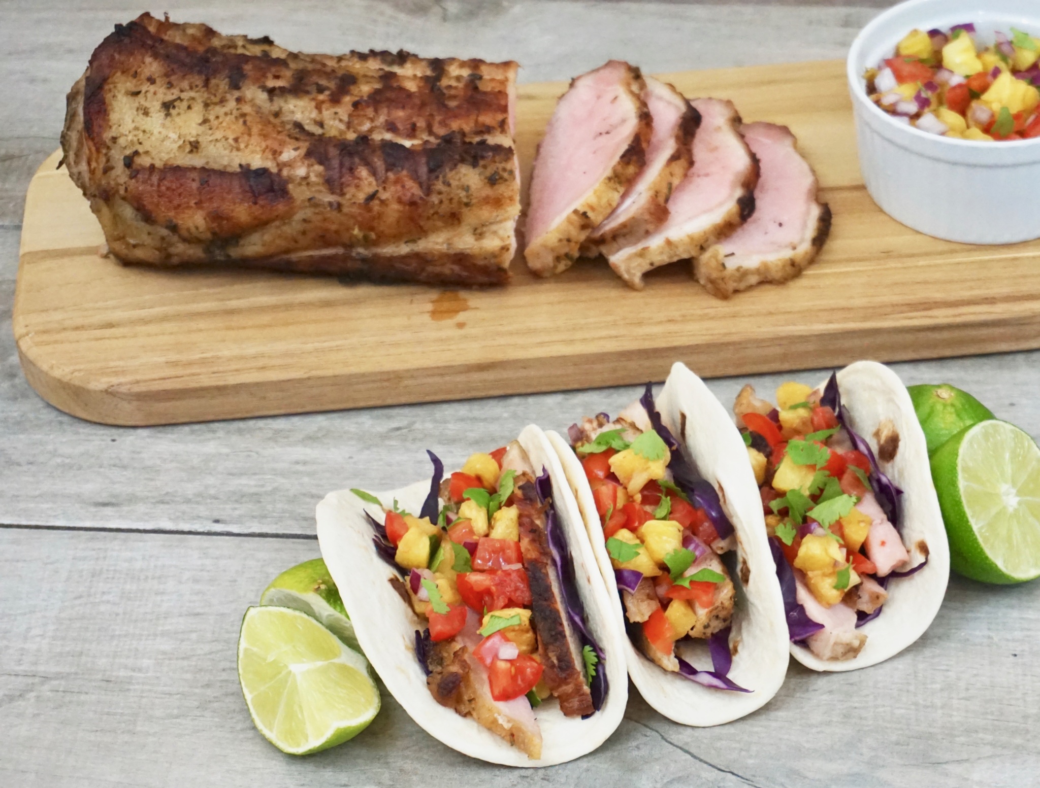 Easy Grilled Pork Loin Tacos With Grilled Pineapple Salsa