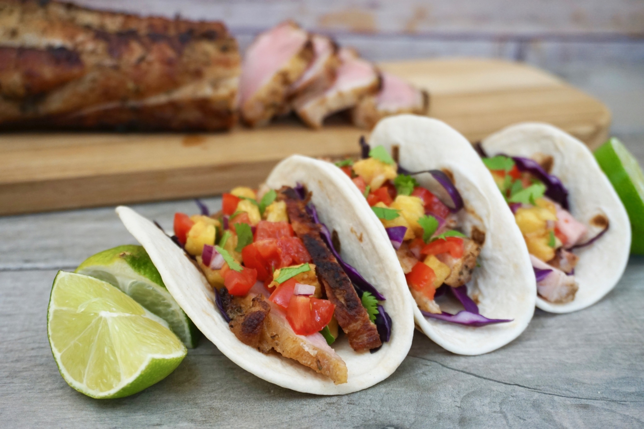 Easy Grilled Pork Loin Tacos With Grilled Pineapple Salsa