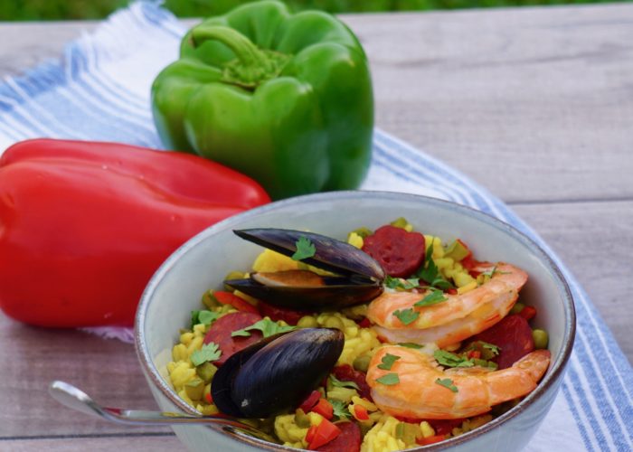 Express Pressure Cooker Seafood Paella