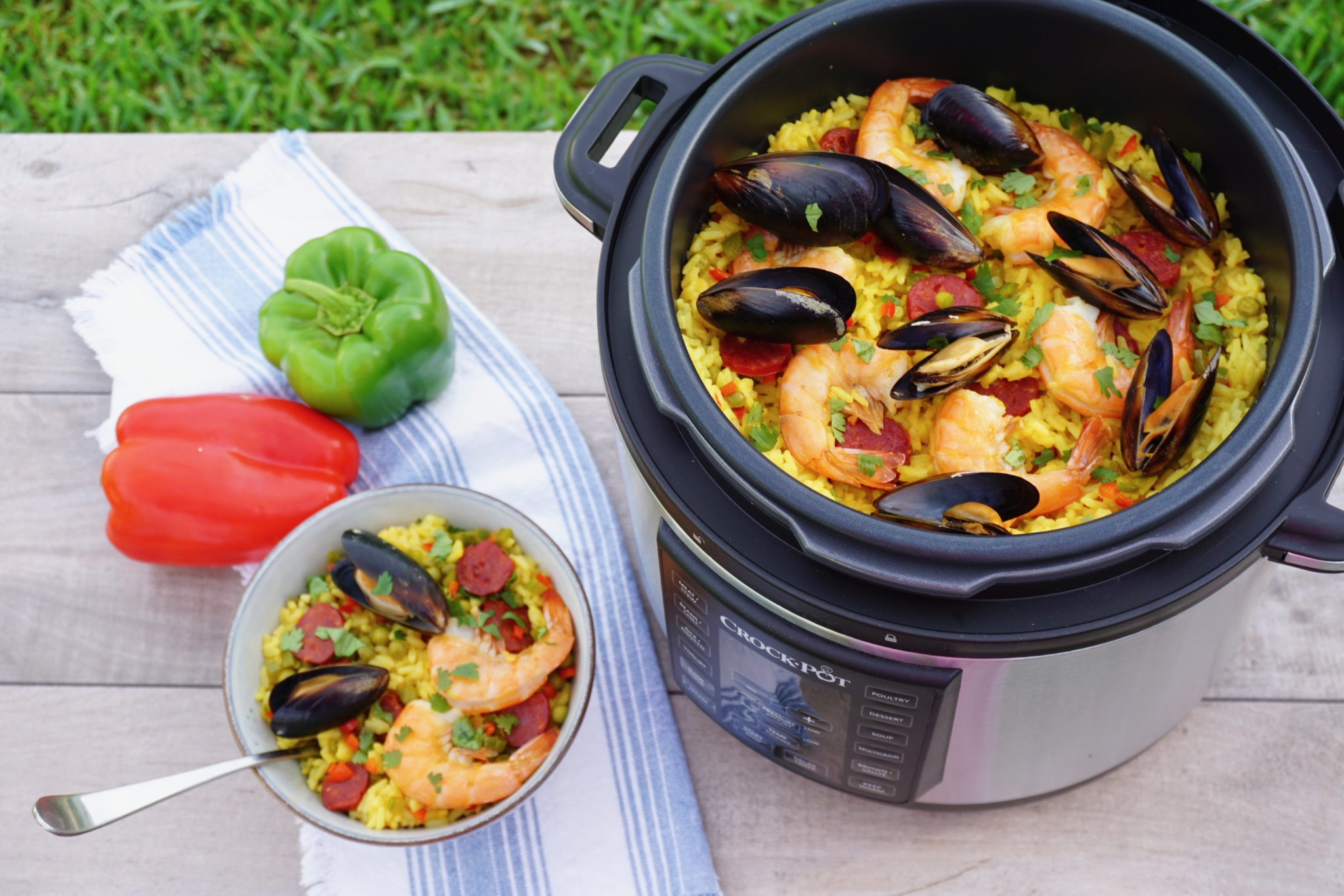 Express Pressure Cooker Seafood Paella