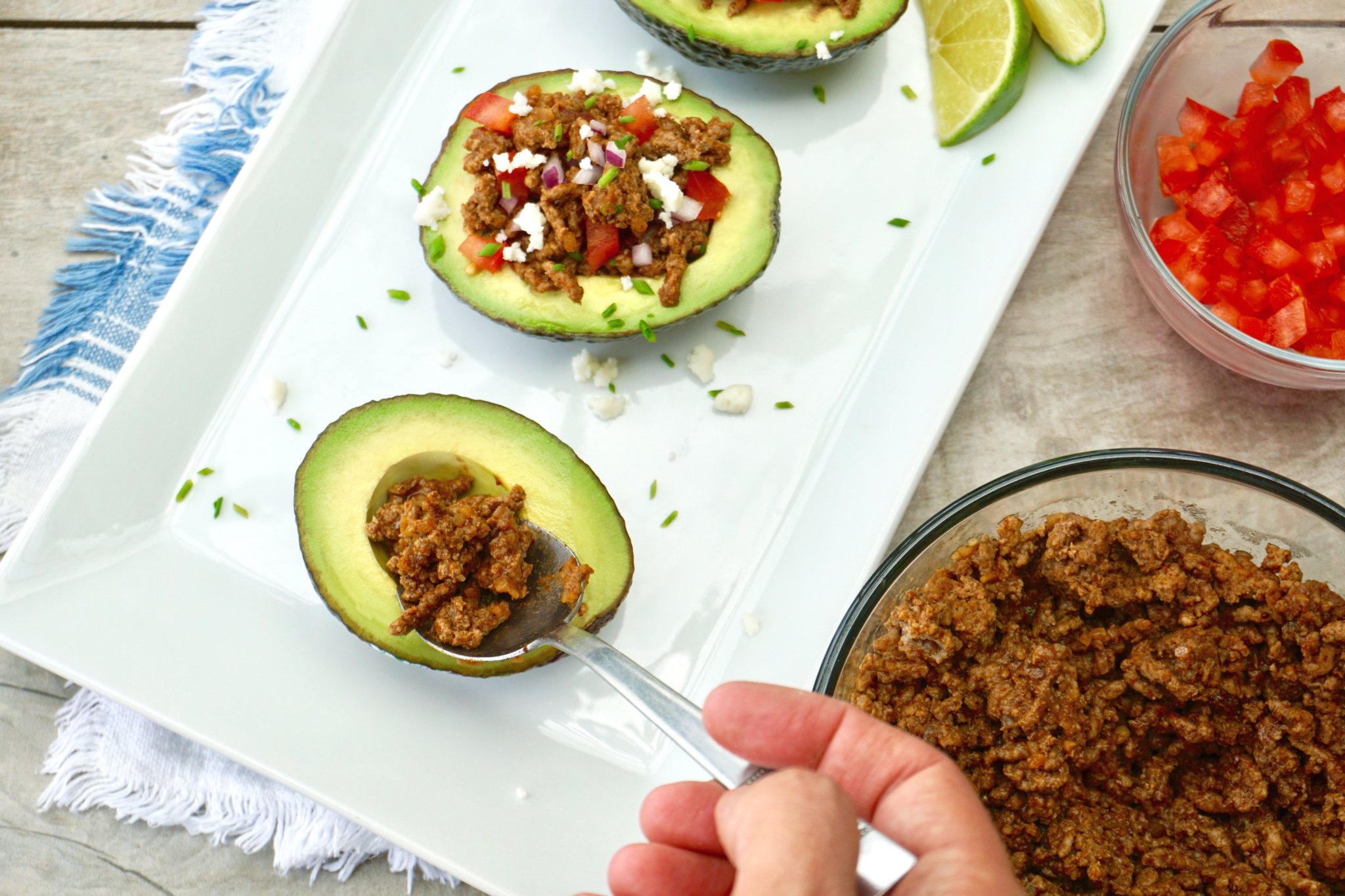 spicy chipotle taco stuffed avocados