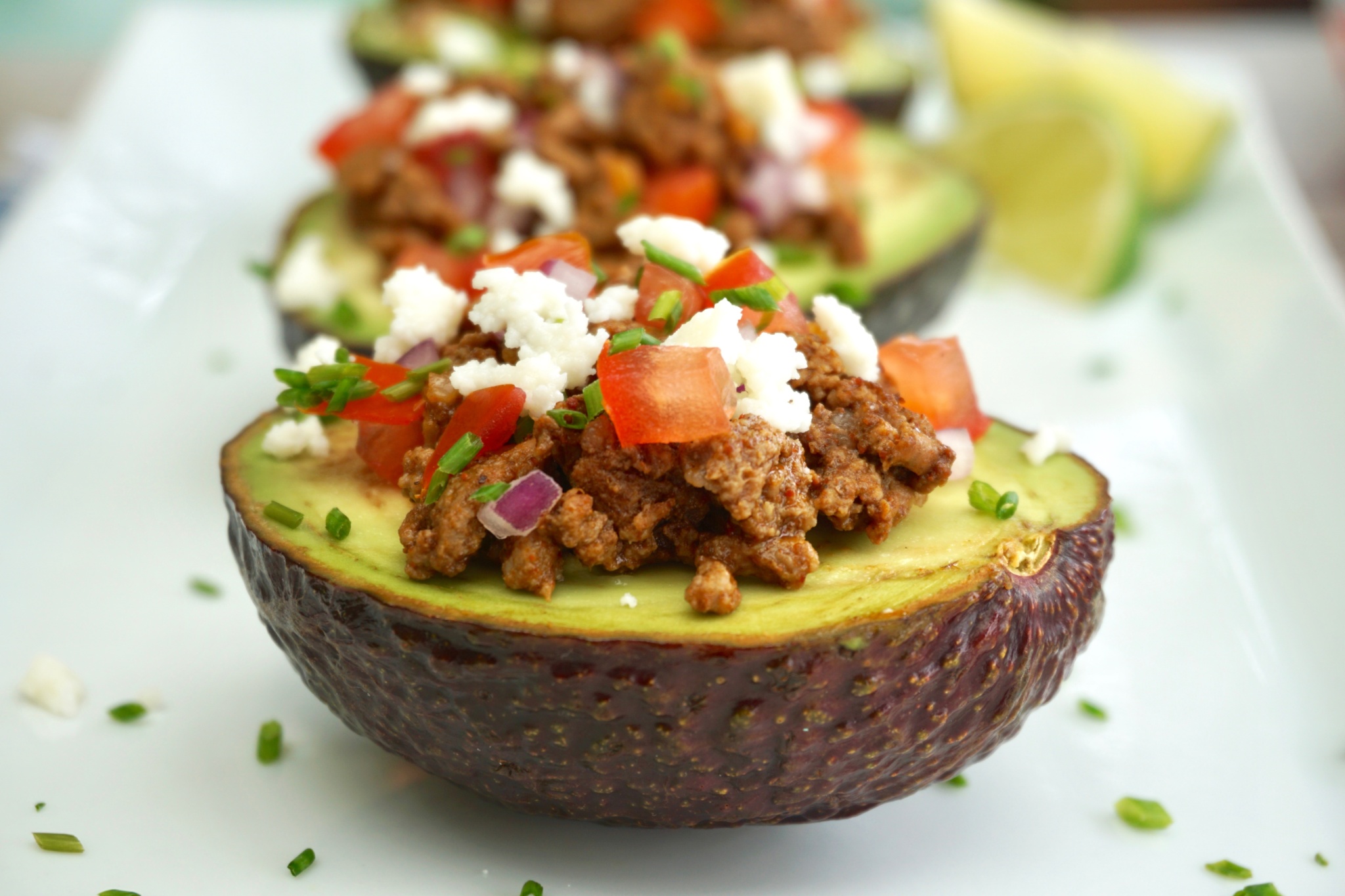 spicy chipotle taco stuffed avocados