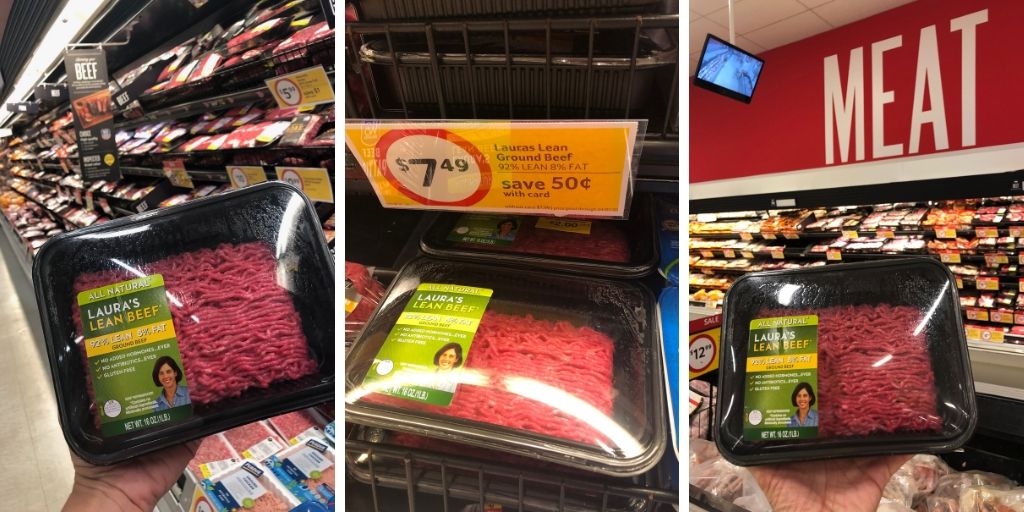 Lauras Lean beef at grocery store