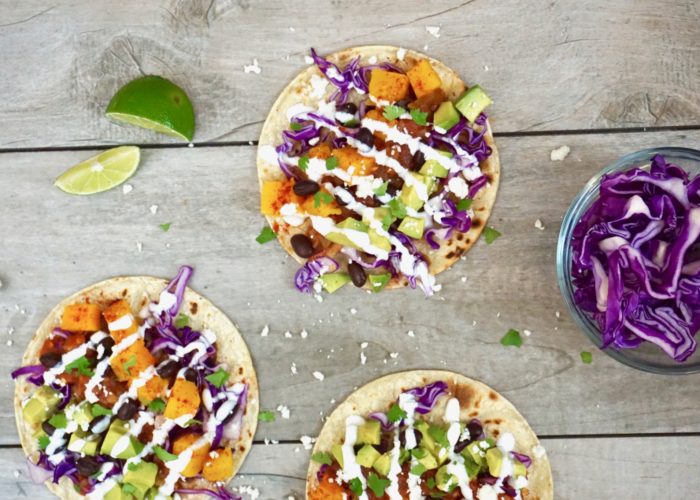 spicy roasted butternut squash tacos