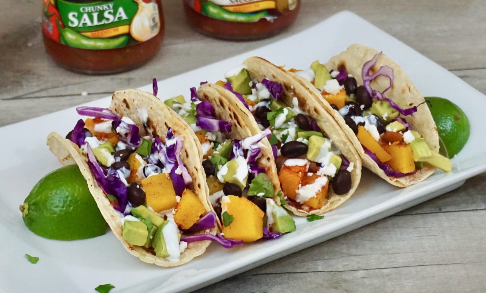 spicy roasted butternut squash tacos