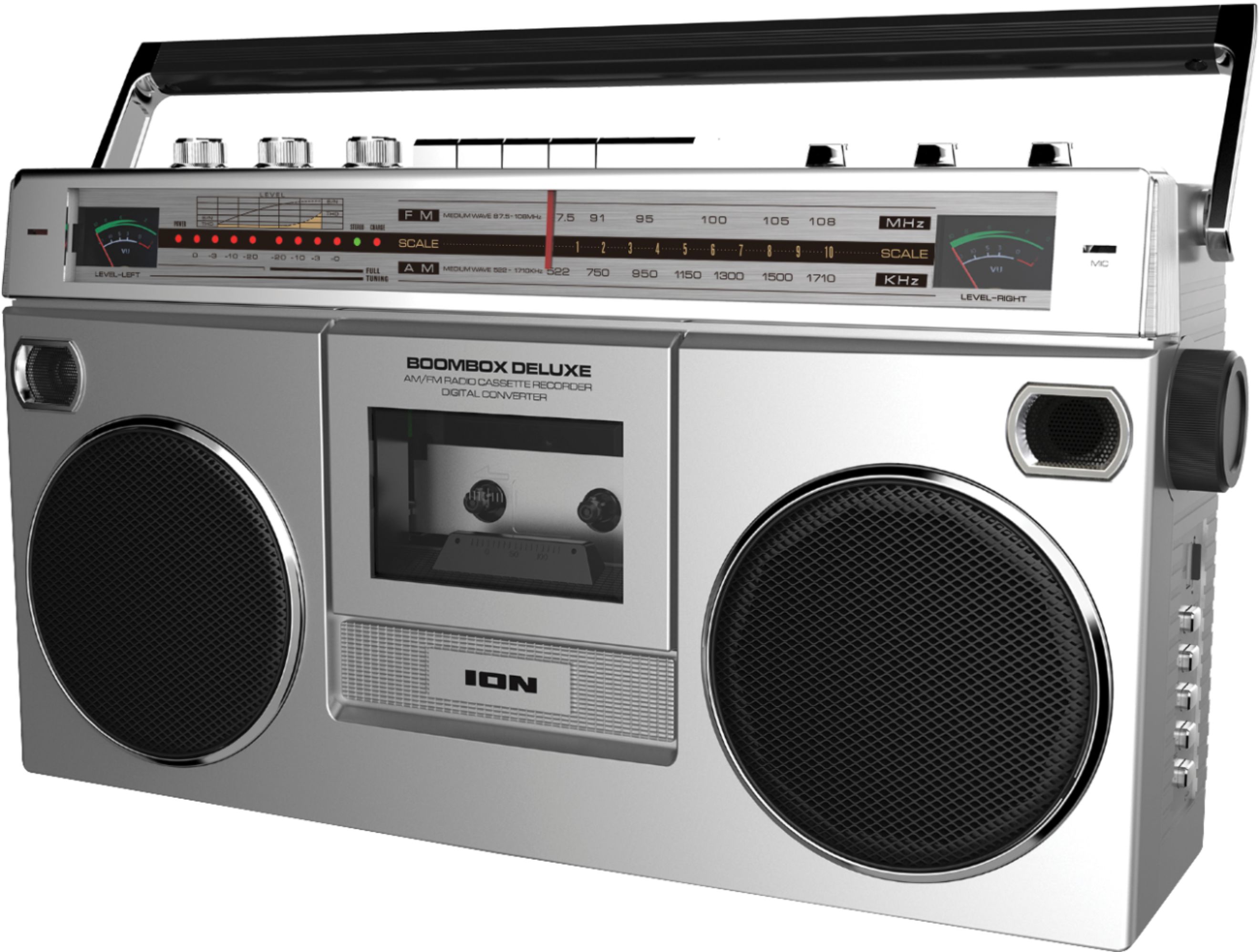 The ION Boombox Deluxe Bluetooth Speaker: Retro Style Portable Stereo and Cassette Player