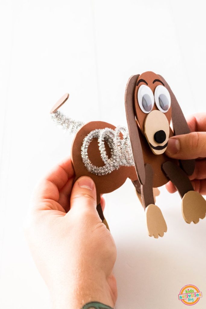 Slinky dog craft and other activities and treats for a Toy Story Party