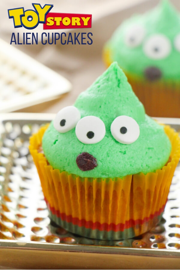 Little Green Alien cupcakes and other Toy Story party food ideas
