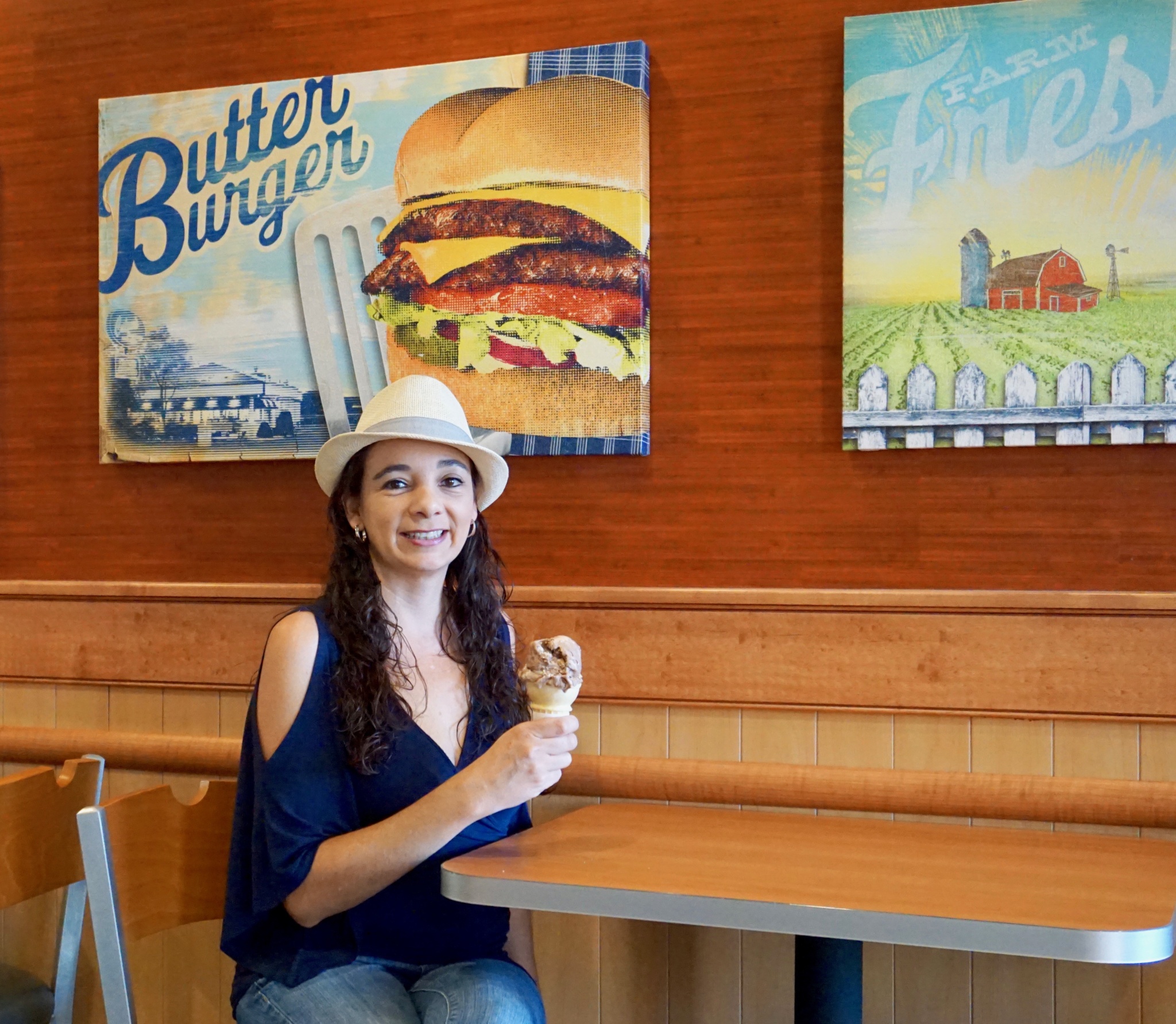 enjoying fresh frozen custard at Culver's