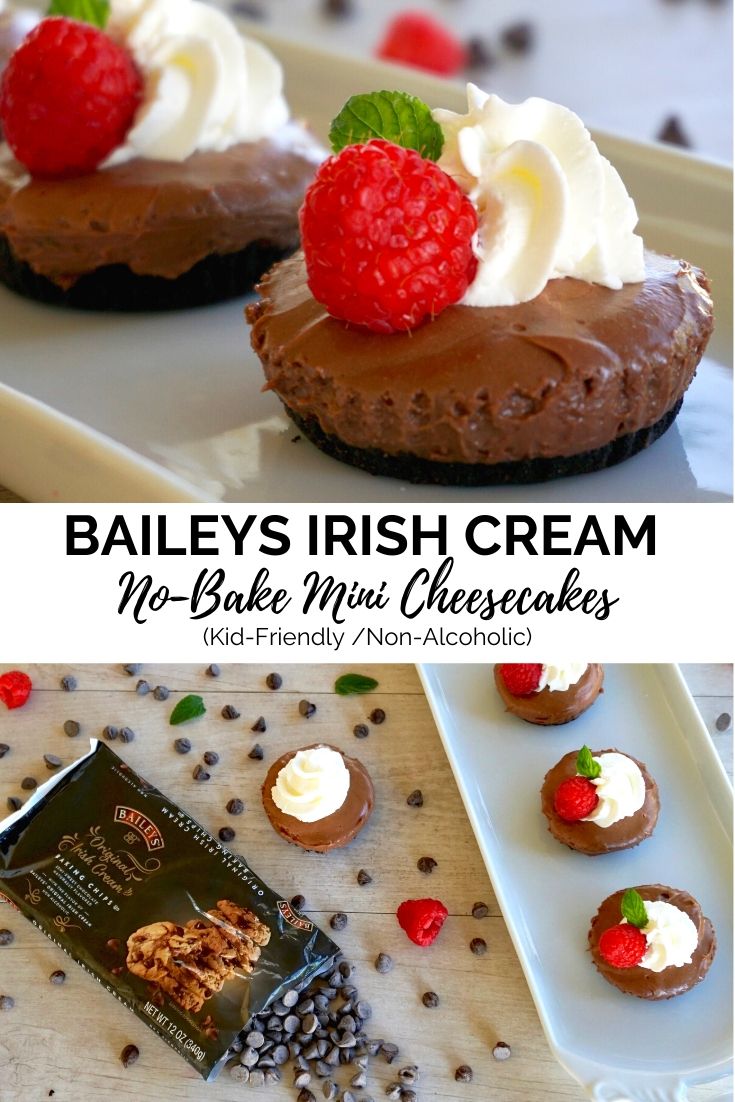 Baileys Irish Cream No-Bake Mini Cheesecakes