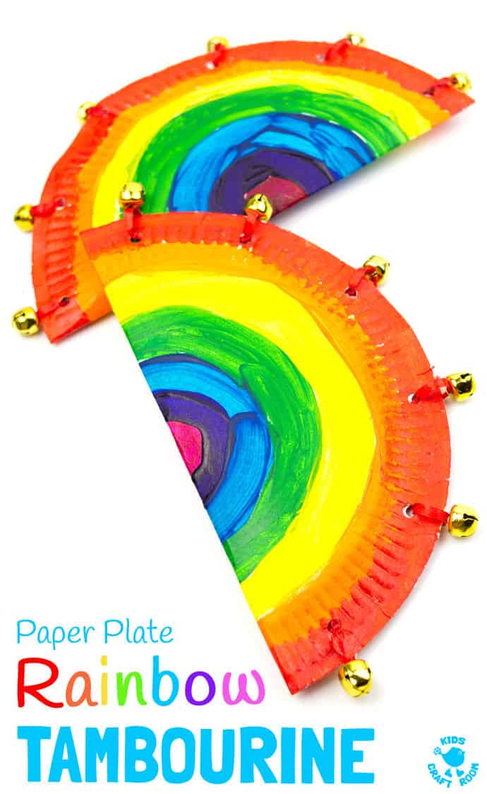 Rainbow Tambourine and other Carnaval crafts for kids