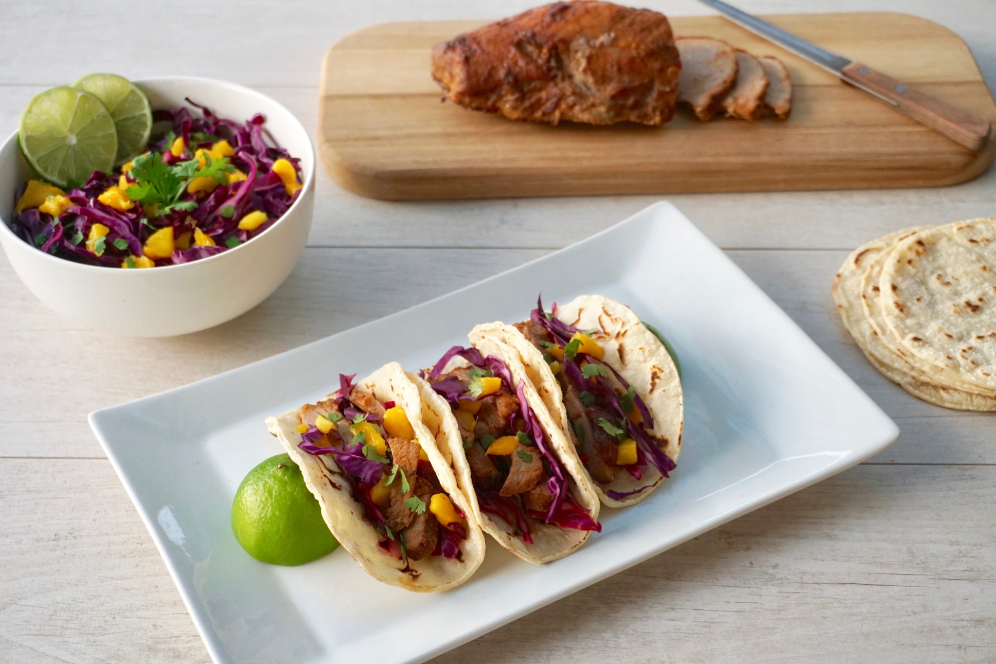 Pork Tacos with Citrus Mango Relish