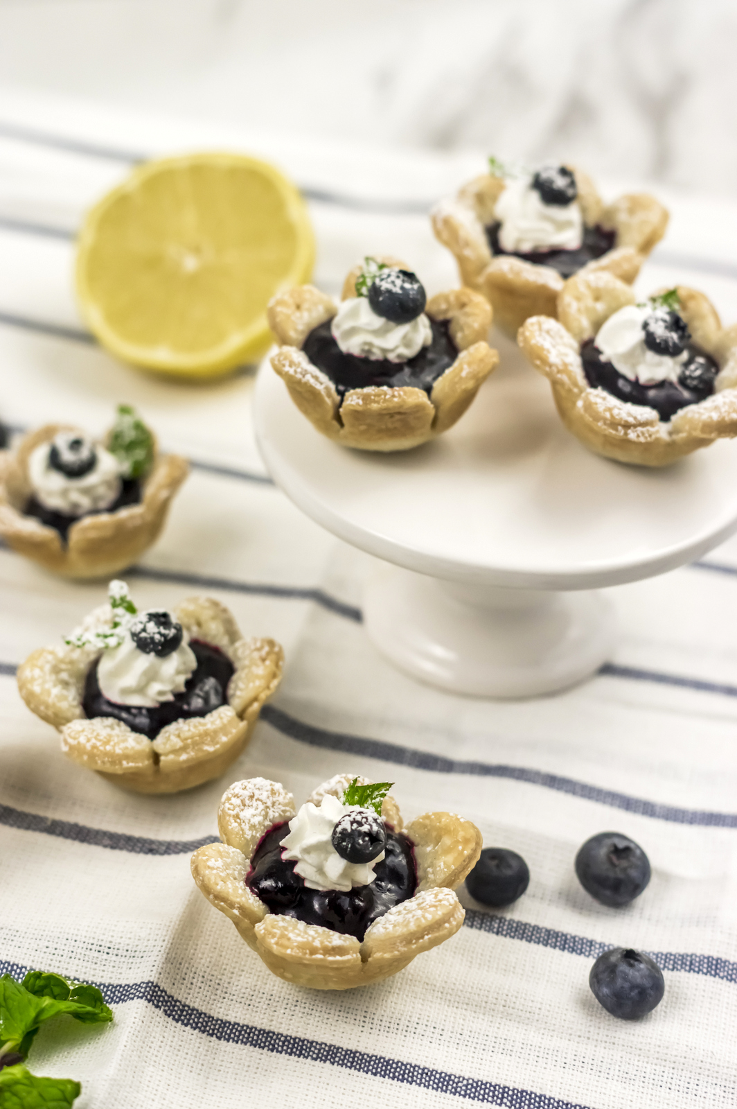 Blueberry flower tarts