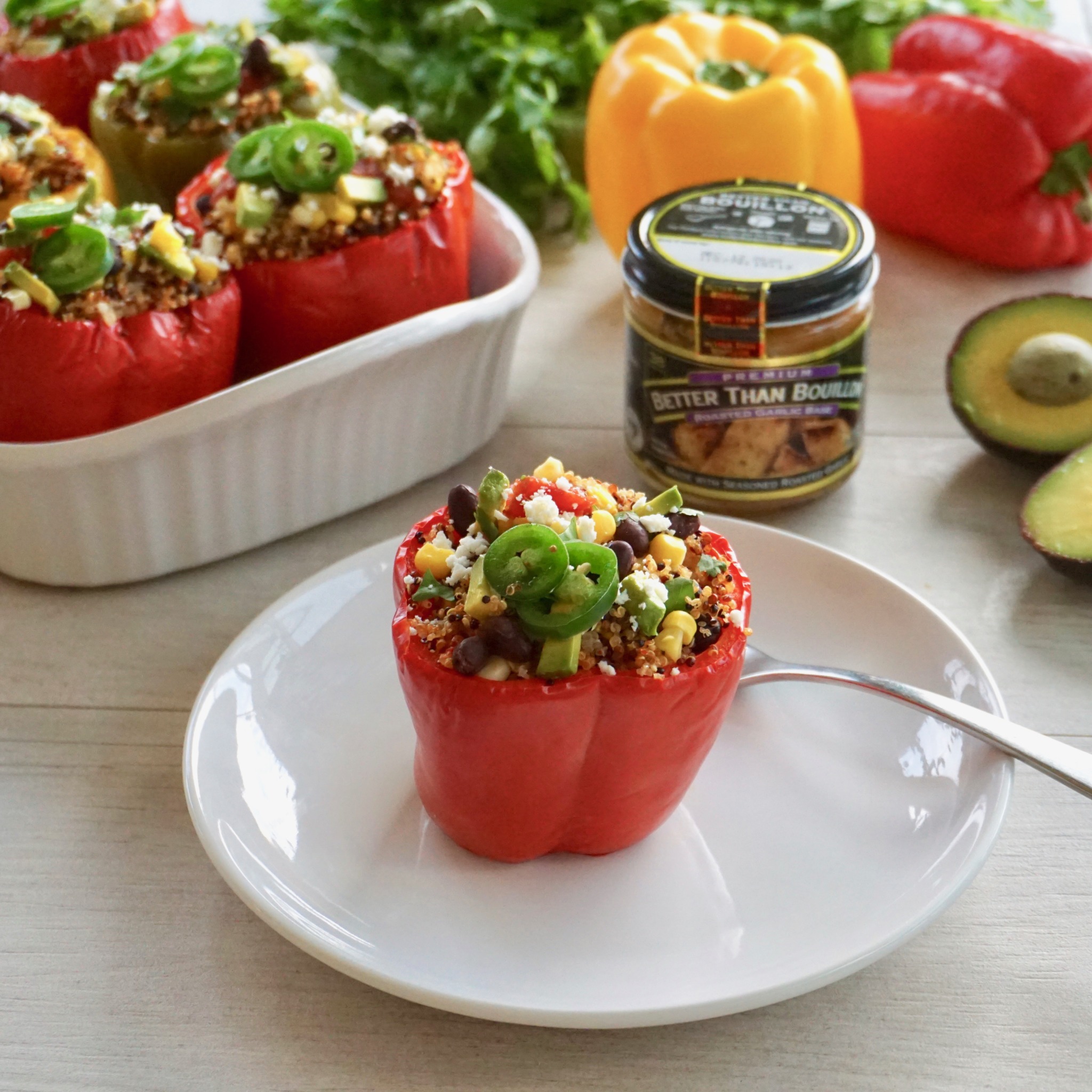 Mexican quinoa stuffed peppers recipe