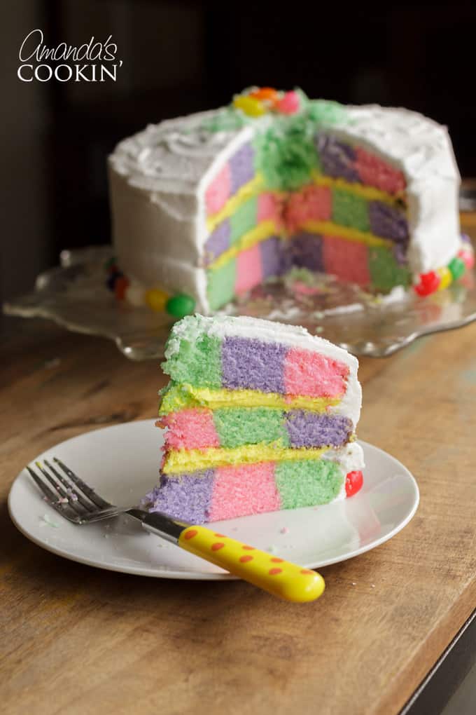 Easter checkerboard cake