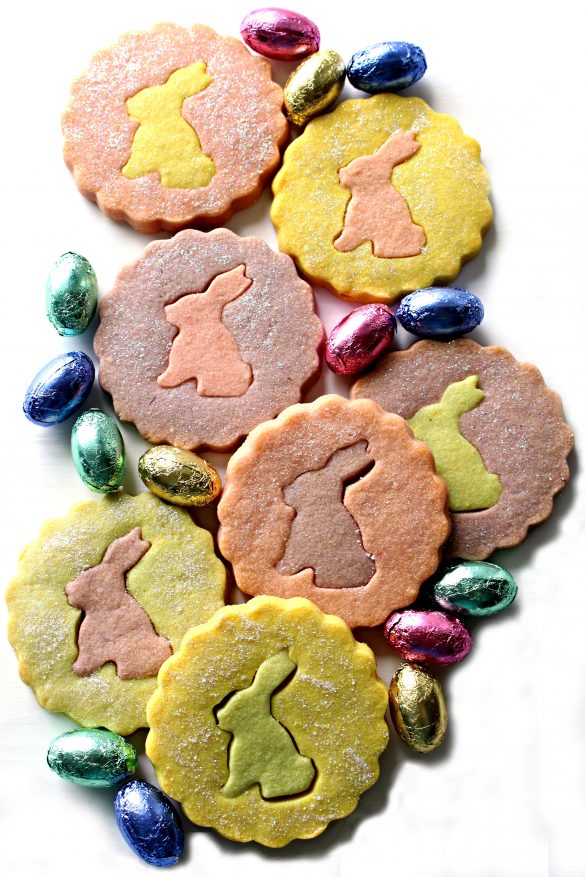 Easter bunny shortbread cutout cookies
