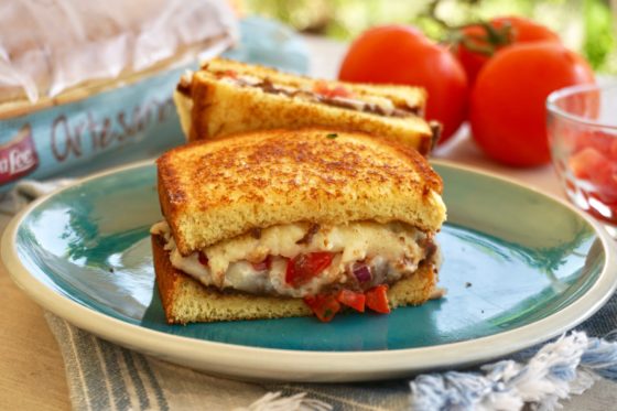 Mexican Molletes Grilled Cheese Sandwich