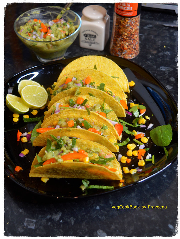 Spinach and Corn Tacos with Guacamole